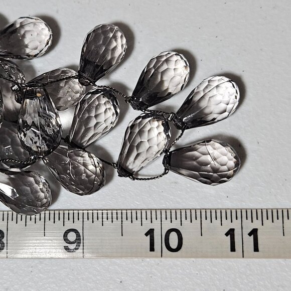 Elegant Faceted Crystal Teardrop Bib Necklace Multi Strand Fashion Jewelry Women - Picture 5 of 5